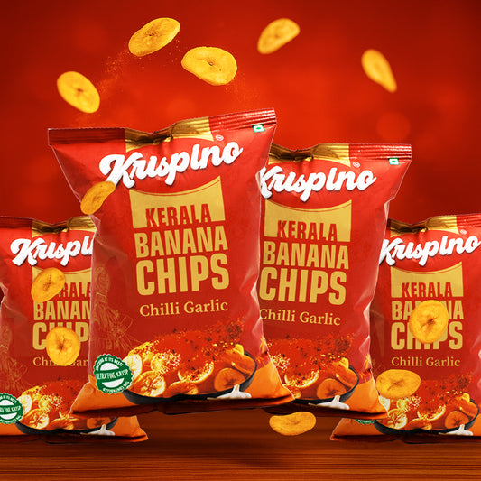 Krispino Chili Garlic Banana Chips (Pack of 4)