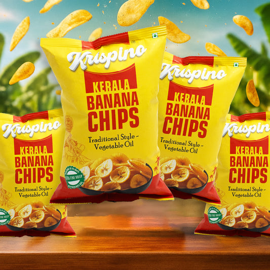 Krispino Traditional Style - Vegetable Oil Banana Chips (Pack of 4)